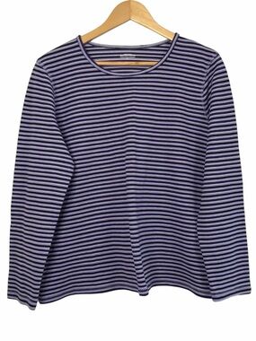 Northern Reflections Striped Long Sleeve Top Purple Black XL